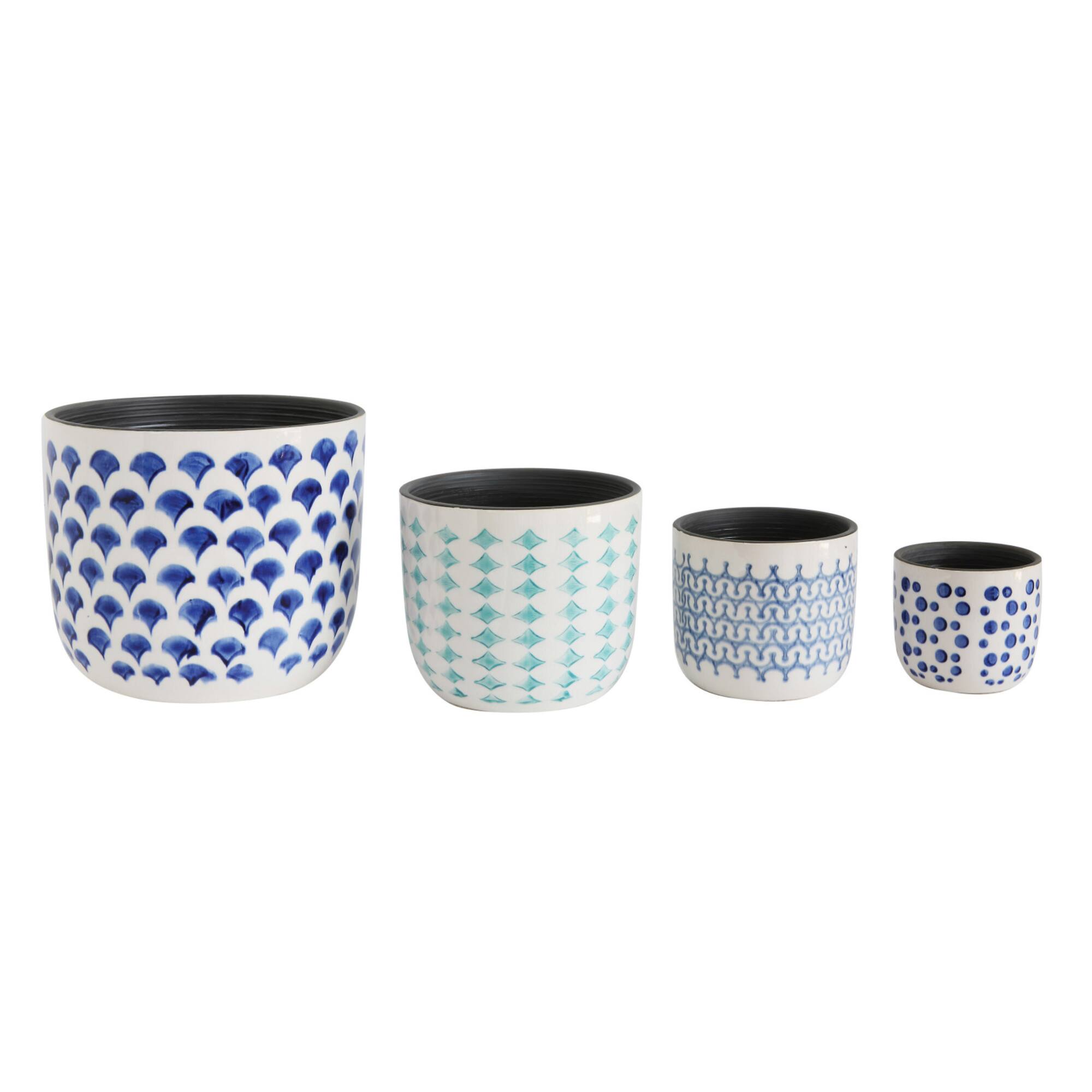 Hello Honey® Hand Painted Stoneware Planter Set